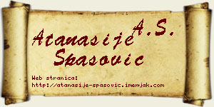 Atanasije Spasović vizit kartica